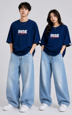 Rise Above – Freedom unisex Oversized T-Shirt – Navy Blue