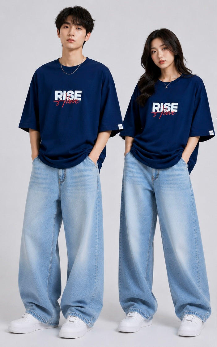 Rise Above – Freedom unisex Oversized T-Shirt – Navy Blue