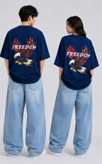 Rise Above – Freedom unisex Oversized T-Shirt – Navy Blue
