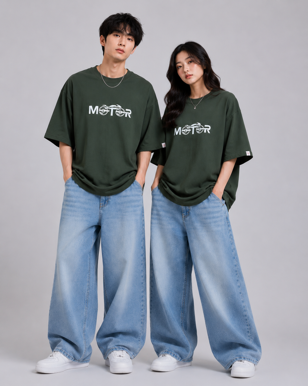 Motor Ride unisex Oversized T-Shirt – Olive Green