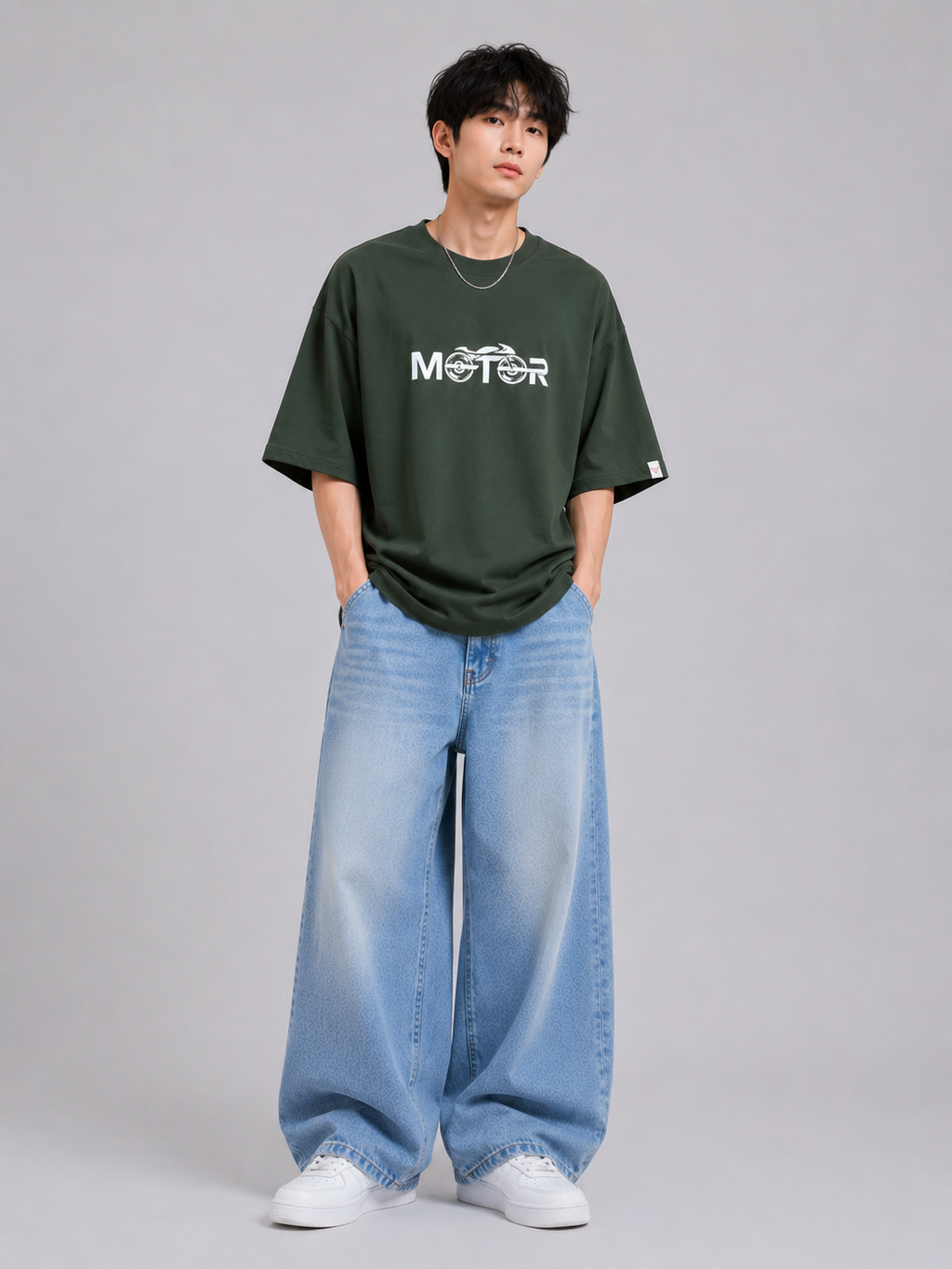 Motor Ride unisex Oversized T-Shirt – Olive Green