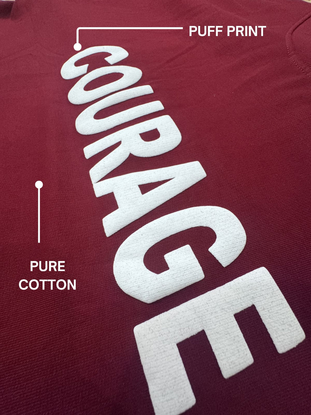 Courage – Ferocious unisex Oversized T-Shirt – Maroon
